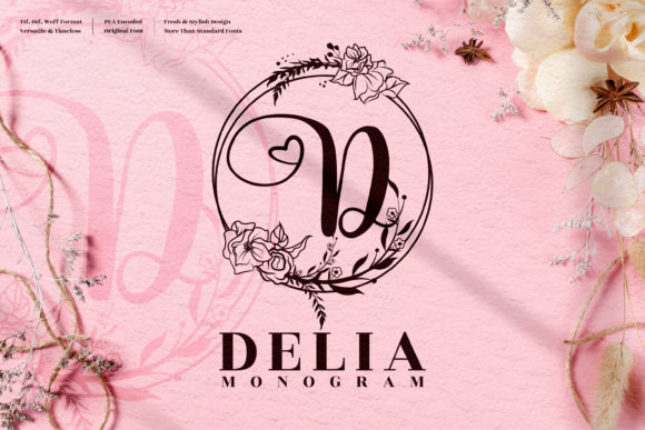 Delia Monogram Font for Editorial Elegance and Branding
