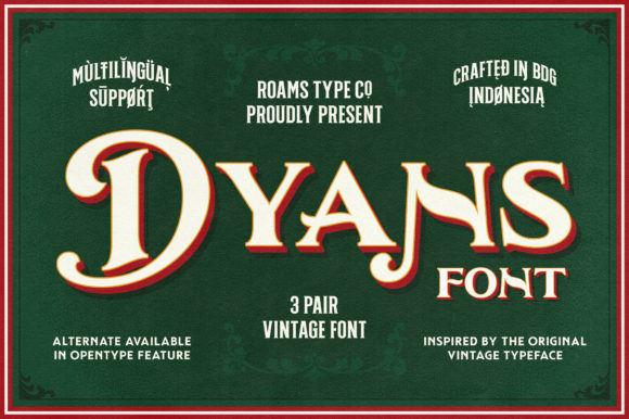 Dyans Display Font for Bold and Vintage Craft Projects