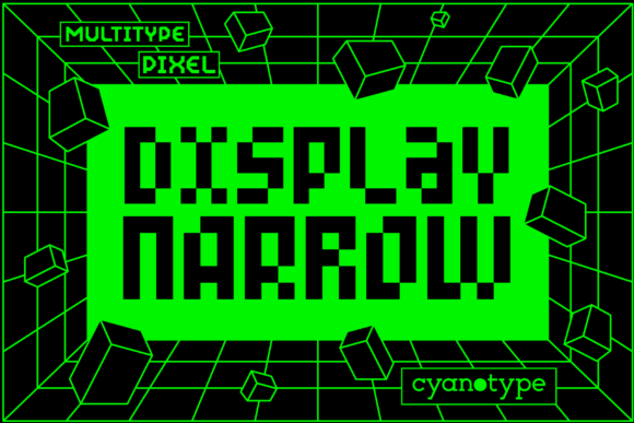 MultiType Pixel Display Narrow Font for Creative Branding